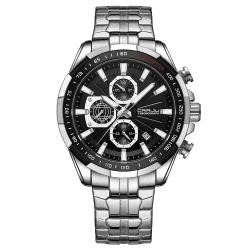 CRRJU Uhr Herren Chronographen Armbanduhr für Männer Wasserdicht Edelstahlarmband Business Analog Quarzuhr Mann Uhren