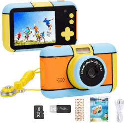 YunLone Kinderkamera DigitalKamera 2,4 Zoll Digital Kamera für Kinder Selfie fotokamera 1080P FHD Video mit 32G Karte, 4X Zoom, Kids camera fotoapparat kinder für Jungen Mädchen 3 4 5 6 7 8 9 10 Jahre Mehrfarbig
