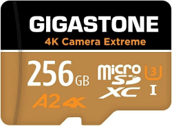 [5 Jahre kostenlose Datenwiederherstellung] GIGASTONE 256GB Micro SD Karte, 4K Kamera Extreme MAX, bis zu 160/130 MB/s, MicroSDXC Speicherkarte für Gopro Drohne DJI Switch, A2 V30 U3 +Adapter
