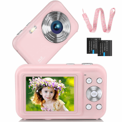Digitalkamera FHD 1080P 44MP Fotokamera Ultra dünn Fotoapparat Digitalkamera mit Batteries Einfache und Tragbare Digital Kamera für Kinder/Jungen/Mädchen/Studenten/Anfänger/Senioren（Rosa）