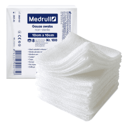 Medrull Nicht-Sterile Wundauflagen Baumwolle 8-lagige Kompressen 10x10 cm100 Stück Mulltupfer Unsterile