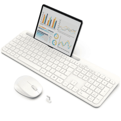 Tastatur Maus, TedGem USB Tastatur und Maus Ergonomisch, Laptop Tastatur Kabellos, Tastatur Maus Set, Funk Tastatur Maus Set 2 in 1 USB Wireless Tastatur Maus für PC/Computer/Smart TV