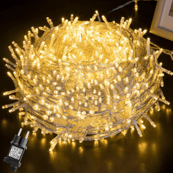 GlobaLink 100M Weihnachtsbeleuchtung Außen, 1000LED Lichterkette Außen Strom Lichterkette Balkon Warmweiß Wasserdicht IP44 mit 8 Modi für innen und außen Weihnachten Geländer Balkon Garten Dekoration 100M 1000LED
