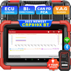 Launch X431 CRP919X BT OBD2 Diagnosegerät 2023, Bidirektionales Diagnosetool für alle Fahrzeuge, Diagnosescanner mit 31+ Dienst, Aktiver Test, CANFD&DOIP, ECU-Kodierung, VAG Geführt, 2-Jahre Update