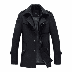 YOUTHUP Herren Wintermantel Wolle Winter Kurzmantel Mittellang Wollmantel Kurz Winterjacke für Business Freizeit