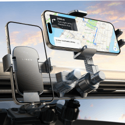 LISEN Handyhalterung Auto Lüftung [2023 Militär-Klasse Hakenclip & Verlängerungsarm] Smartphone Handy Halterung Auto KFZ Autohalterung Handy Universal für iPhone 15 14 13 Pro Max Mini Samsung Android