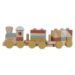 Little Dutch Holz-Eisenbahn mit Steckformen pure nature vintage