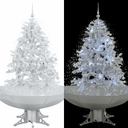 vidaXL Schneiender Weihnachtsbaum mit Schirmfuß weiß 140 cm (284334)