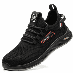 Hitmars Arbeitsschuhe Herren leicht Sicherheitsschuhe Damen Sportlich Stahlkappenschuhe Schutzschuhe Atmungsaktiv rutschfest EU36-47 42 EU Sicherheitsschuhe Hq1 Black