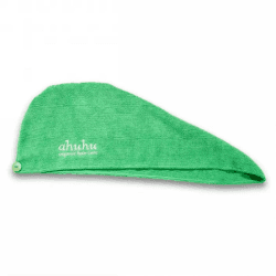 ahuhu Beautiful Hair Towel (60L x 20B cm) – grüner Haarturban für weniger Reibung & Bruch während des Trocknungsprozesses, feuchtigkeitsabsorbierendes Handtuch, Haarpflege für kräftiges Haar