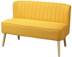 HomCom 2-Sitzer Stoffsofa 117x56,5x77cm gelb