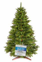 Premium Weihnachtsbaum künstlich 180cm -TESTSIEGER - Naturgetreu, dichte Zweige, Made in EU - Künstlicher mit Holzständer und Aufbewahrungstasche –Tannenbaum von Pure Living Premium 180cm