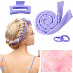 Neu Lockenwickler Locken Ohne Hitze,Heatless Curls Band Samt über Nacht mit Haarnadel Rutschfest Locken über Nacht DIY Hair Curler no Hea Set Haarband Wave Formers über Nacht für Mittleres Langes Haar