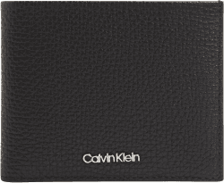 Calvin Klein Herren, Leder, Minimalism Bifold 5cc W/Coin Reisezubehör-Bi-Fold-Brieftasche, Ck Schwarz, Einheitsgröße