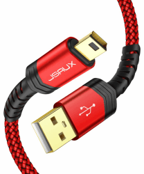 JSAUX Mini USB Kabel [2 Stück 1M+2M] USB A auf USB 2.0 Mini B Ladekabel Kompatibel mit PS3 Controller,Dash Cam,Garmin GPS Navi,Blue Yeti,Ti-84 Plus CE MP3 Player,Tiptoi,Canon (Rot)