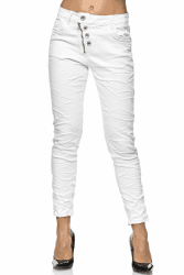 Elara Damen Jeans High Waist Knöpfe Chunkyrayan