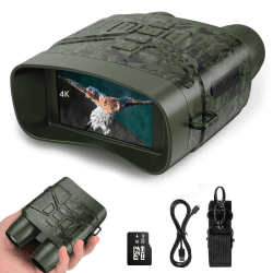 Nachtsichtgerät 4K, Relassy Nachtsicht Fernglas Anti-Schütteln 4000mAh Infrarot Nachtsichtgeräte 300m Reichweite, 5X Digitale Vergrößerung mit 32GB TF Karte für Camping Jagd Wandern Vogelbeobachtung