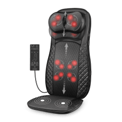 Comfier Massagesitzauflage mit Wärmefunktion, Shiatsu Massageauflage für Nacken und Rücken, Ganzkörper Rückenmassagegerät mit Vibration, Tiefenknetrollen, Massagegerät für Schulter, Taille, Geschenke