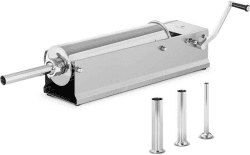 Royal Catering Wurstfüller horizontal Wurstfüllmaschine Wurstspritze Wurstpresse Edelstahl 7 l - Silbern, Grau