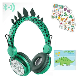 SVYHUOK Kinder Kopfhörer Dinosaurier Bluetooth Kabellose Faltbare mit Mikrofon für Mädchen Jungen PC Tablet Smartphones Laptop