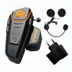 Qaurora BT-S2 1000m Bluetooth Headset Wasserdichtes BT Motorrad Motorrad Helm Intercom Interphone Headset für2 oder 3 Fahrer und 2.5 mm Audio für Walkie Talkie GPS Hands Free MP3 Player FM Radio 1 Stück