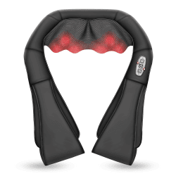 Comfier Nacken Schulter Massagegerät mit Wärme, Shiatsu Nackenmassagegerät, Massage für Nacken, Schulter, Rücken, Taille, Bein, Füße und Muskel, Geschenke für Männer/Frauen/Mama/Papa Schwarz