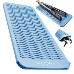 ANGENIL Hitzebeständige Silikon Mattenbeutel, Matte Mattenabdeckung Für Lockenstab, Welleneisen, Glätteisen, Lockenwickler, Warmluftbürste, Föhnbürste, Warmluftbürste, Haarglätter, Hair curler Blau
