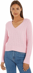 Tommy Hilfiger Damen Pullover V-Neck Sweater Strickpullover
