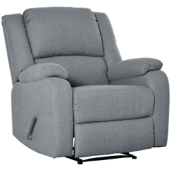 HOMCOM Relaxsessel, Ruhesessel mit Liegefunktion, Fernsehsessel mit Leinenoptik, Liegesessel bis 150 kg Belastbar, für Wohnzimmer, Stahl, Dunkelgrau 90 x 96 x 98 cm
