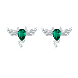 Engel und Teufel Ohrstecker 925 Sterling Silber Mondstein Ohrstecker Schmuck Damen Hypoallergen Ohrringe Mondstein Ohrringe für Mädchen Damen