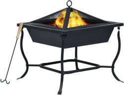 vidaXL Feuerstelle Stahl 45x45x45cm schwarz (46647)