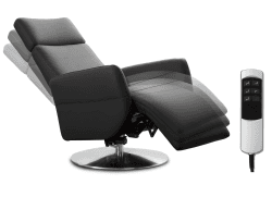 Cavadore TV-Sessel Cobra mit 2 E-Motoren / Elektrischer Fernsehsessel mit Fernbedienung / Relaxfunktion, Liegefunktion / Ergonomie S / Belastbar bis 130 kg / 71 x 108 x 82 / Echtleder Schwarz