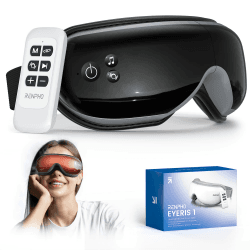RENPHO Eyeris 1 - Augenmassagegerät mit Wärme für Migräne, Augenmaske mit Vibration, Fernbedienung und Bluetooth Musik, Reduzierung der Augenbelastung, Trockene Augen, Geschenke für Frau & Man