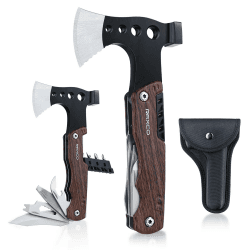 Raxco Survival Axt - Multifunktionswerkzeug, Handbeil, 8-in-1, für Outdoor Camping und Männergeschenke