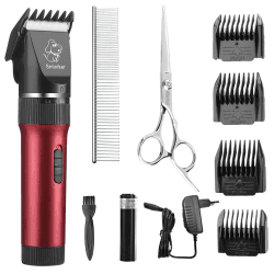 Sminiker Tierhaarschneidemaschine Professionelle Ultraleise Wiederaufladbarer Kabelloser Kätzen und Hunde Pferde Haarschneidemaschine Profi Haustier Rasierer Hundetrimmer Kit mit Aufbewahrungstasche