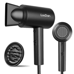 LokDan Ionen Haartrockner, 2000W Professionell Ionen Fön Schnelltrocknend mit Negativ-Ionen-Haarfön mit Diffusor Haartrockner mit 3 Einstellbaren Temperatur und Kühlstufen Friseursalon Geschenkoption