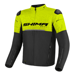 SHIMA DRIFT Motorradjacke Herren | Leichte, Atmungsaktive Sommer Mesh Motorcycle Stadt Textiljacke Männer mit CE Schulter Ellbogen und Rückenprotektoren, Breitenverstellung (Fluo, 3XL)
