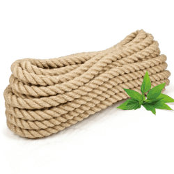 Abio Juteseil 12mm 20m Tau Seil 100% Natur Hanfseil Kordel Jutekordel Deko Dekoration Makramee Garn für Garten Jute Tauwerk Handlaufseil Schiffstau Schnur Paketschnur (12mm, 20 Meter) 12mm 20 Meter