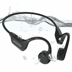 I love e iFecco Knochenschall Kopfhörer Bluetooth 5.3 - IP68 Unterwasser Wasserdicht Schwimmen Kopfhörer,Open Ear Sport Kabelloses Kopfhörer mit 32G Mp3 zum Laufen,Schwimmen,Radfahren