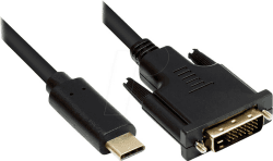 Good Connections Adapterkabel - USB-C Stecker an DVI 24+1 Stecker - Full HD - KUPFERLEITER - 2 m - schwarz