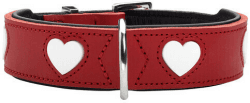 HUNTER Halsband Love M (55) rot/schwarz (69905)