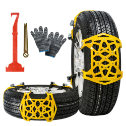 Ninonly Auto SchneeKetten 7 Stück Universal Schneeketten für Auto Winter Universal SchneeKetten für Notfälle, Starke Ketten für die Meisten Autos, SUV Lkws (Breite 165-265mm/6.5"-10.4")