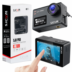 SJCAM SJ8Pro Action Kamera 4K 60fps, WiFi+Fernbedienung+2.33'' Touchscreen 170° FOV 8X Zoom Sechs-Achsen EIS, Unterwasser 40M wasserdichte Helmkamera mit 32G SD Karte und Kits
