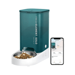 PETKIT Automatischer Katzenfutterautomat, Wi-Fi-fähiger automatischer Futterspender mit Portionskontrolle, kompatibel mit gefriergetrocknetem Tierfutter, Design mit doppelter Energieversorgung.(Grün)