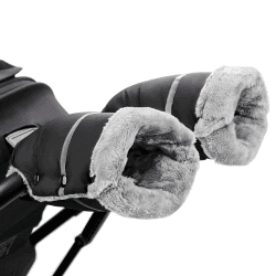Handwärmer Kinderwagen, Homord Kinderwagen Handschuhe Warmer Winddicht Handmuff für Kinderwagen Universaler und Wasserabweisender Muff Kinderwagen mit Fleece und Baumwolle für Kinderwagen, Buggy 1.schwarz