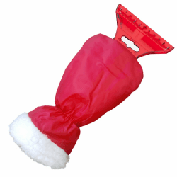 AUPROTEC Eiskratzer mit Handschuh, gefüttertes Innenfutter, umschließender Gummizug, mit Eisbrecherkante, rot