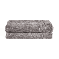Komfortec 2er Saunatuch Set 80x200 cm aus 100% Baumwolle, XXL-Saunatücher, Sauna Handtuch, Weich, Groß, Frottee, Schnelltrocknend, Anthrazit Grau 80x200 cm Anthrazit Grau