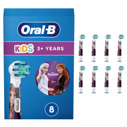 Oral-B Kids Frozen Aufsteckbürsten für elektrische Zahnbürste, 8 Stück, extra weiche Borsten, Zahnbürstenaufsatz für Oral-B Zahnbürsten, für Kinder ab 3 Jahren, briefkastenfähige Verpackung
