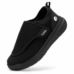 FitVille Diabetiker Schuhe Herren Extra Weit Gesundheitsschuhe Herren mit Klettverschluss Breit Senioren Schuhe für Geschwollene Füße Schwarz Blau Gr.39-50
