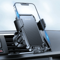 Miracase 【2023 Upgrade】 Handyhalterung Auto Rutschfester KFZ Handyhalter fürs Auto Lüftungsschlitze, Universelle Smartphone Auto Halterung für iPhone/Samsung/Huawei usw Grau (Graphite//Nature's Delight)